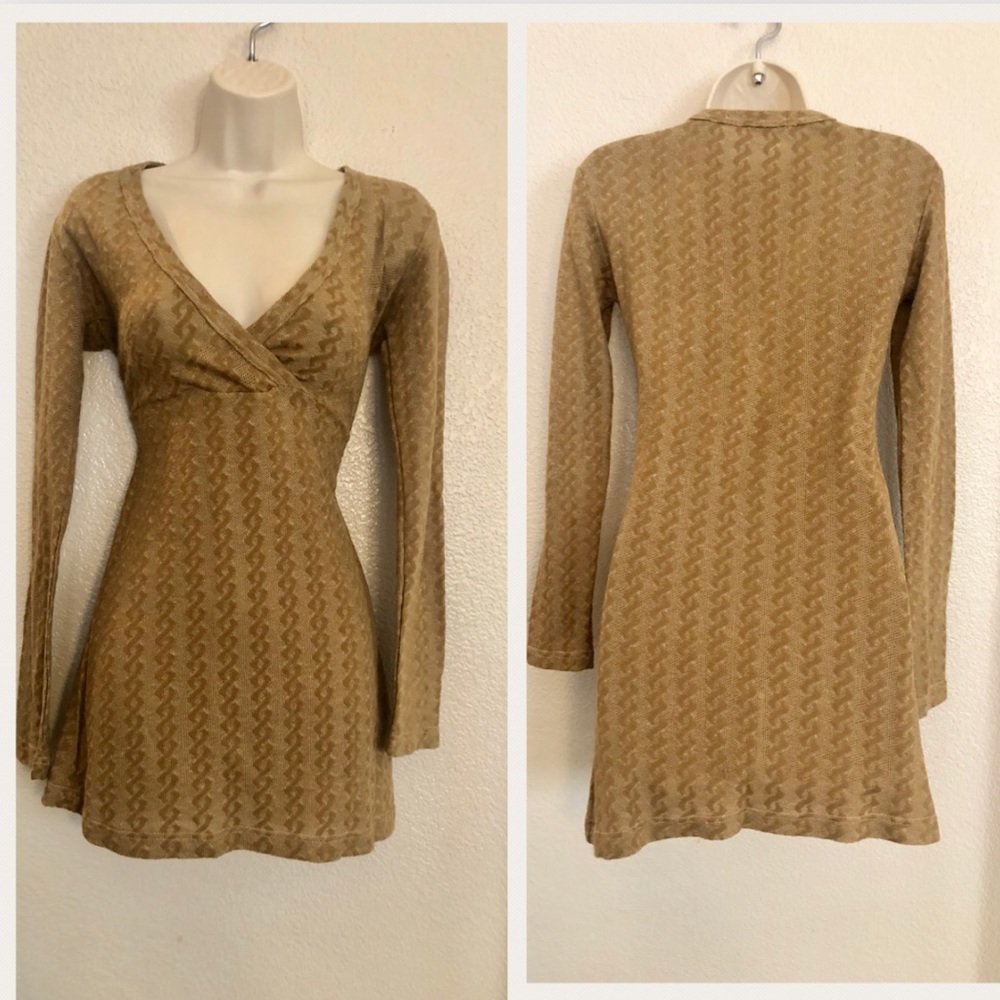 Camel colored Just Cavalli Sweater mini dress